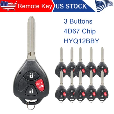 10x Para Toyota Rav4 2006-2010 Scion xB 2008-2012 Mando a distancia sin llave Coche Llavero 4D67 Foto 1 de 4
