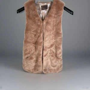 NWT Zara Girls Rose Beige Faux Fur Vest w/Belt Sz 11-12 cm/152 - Picture 1 of 5