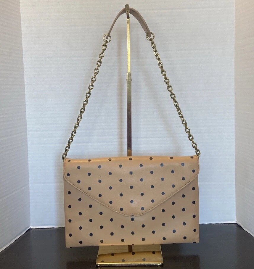 Bolso de Mano J Crew Marrón Negro Lunares Sobre Bolso sin asas Cadena para el Hombro Foto 1 de 4