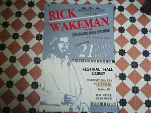 Rick Wakeman Yes poster The English Rock Ensemble celebrating 21 years 74 x 50cm - Foto 1 di 12