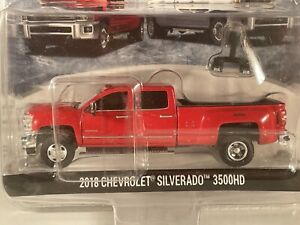 RARE (only 1536 made) 1:64 RED 2018 Chevrolet SILVERADO 3500HD 4X4 DUALLY