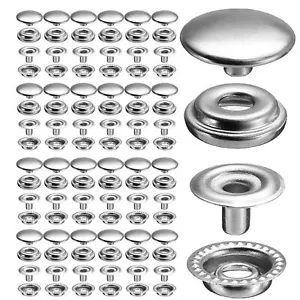 Stainless Steel Press Studs - 25 sets Boat Canopy Marine Grade Snap Fasteners - Picture 1 of 12