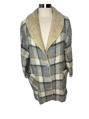 Boyne Valley Weavers Ireland Handcrafted Wool blend Plaid Hooded Cardigan Size S - Image 1 of 4