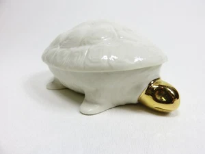 Caja baratija tortuga Brentano vintage con cabeza dorada Italia BA4A2206 - Imagen 1 de 5