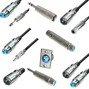 XLR Audio Kabel Mikrofon Adapter 3 polig Metall Stecker Buchse Klinke Cinch mic - Bild 1 von 21