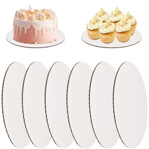 25Pcs Round Cake Boards 10 Inch White Food-Graded Corrugated Cardboard Waterp... - Picture 1 of 6