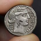 Pièce bonus Eventus Denarius ancienne République romaine AR argent Scribonius VF 62BC