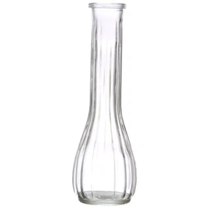 Clear Ribbed Design Glass Bud Vase - Picture 1 of 1