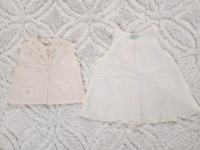 Lote de Camisa Pañal Vintage Rosa Bordada Rosas Rosas y Slip Cuna Togs Pequeño Tot Foto 1 de 4