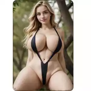 Schwarzer Bikini sexy Dame klassisch 8 x 12 Zoll Blechschild Metall Wandkunst Dekoration - Bild 1 von 9
