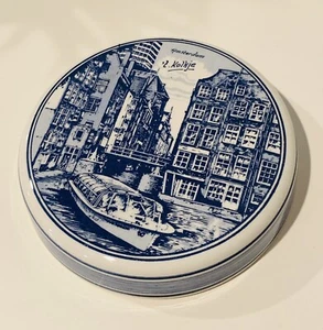 Blau Delft Holland Amsterdam 5" Keramik Tablett Teller Pflanze Untertasse - Bild 1 von 5