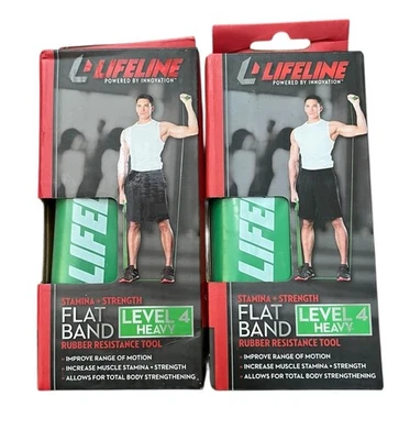 Herramienta de resistencia de goma Lifeline banda plana nivel 4 pesada para resistencia NUEVA en caja Foto 1 de 4