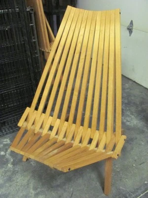 Silla Kentucky Stick Vintage Grande MCM Plegable Listón Madera Foto 1 de 4