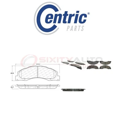 Centric Semi Metallic Brake Pads w Shim for 2008-2014 Ford E-150 4.6L 5.4L qa Foto 1 de 4