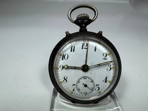 alte JUNGHANS HERREN TASCHENUHR Open Face mit WECKER Handaufzug - Picture 1 of 6