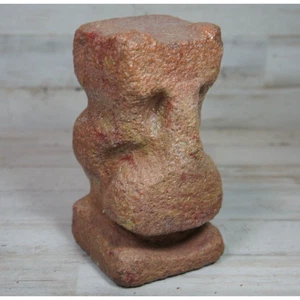 Handmade Faux Sandstone Carved Primitive Abstract Head 7" Bookend Paper Weight - Picture 1 of 8