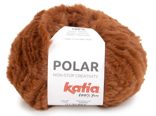 (kg/ ) WIE ECHT Pelz-Fell-Imitat Plüsch weich POLAR Katia F80 100g naturweiß