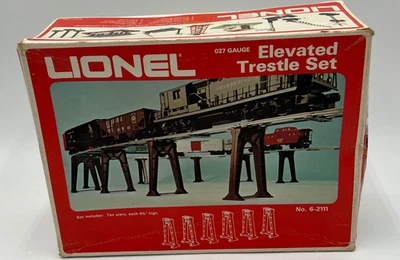 Vintage Lionel 6-2111 Elevated Trestle Set 027 Gauge Track Bridge Support New - Image 1 of 4