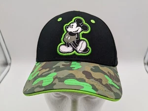 Disney - Boys Youth Mickey Mouse Black/Camo Print & Neon Green Hat - Picture 1 of 8