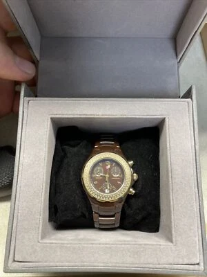 Reloj Michele Tahitian Chocolate Cerámica Diamante MWW12A000012 Foto 1 de 4
