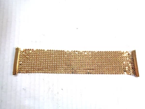 NINE WEST ELEGANTES GEWEBTES/NETZ GOLDFARBENES FLEXIBLES MANSCHETTENARMBAND MAGNETVERSCHLUSS - Bild 1 von 4