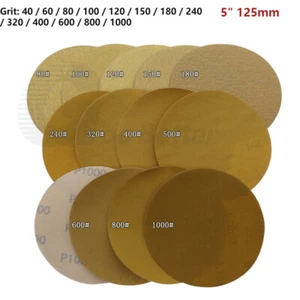 5 inch 125mm Hook & Loop Sanding Discs 40-1000 Grit Orbital Round Sandpaper Pads - Picture 1 of 6