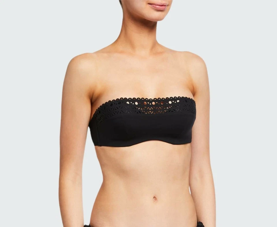 Top de bikini bandeau acolchado calado de alta costura para mujer LISE CHARMEL 269554 talla 34 Foto 1 de 3