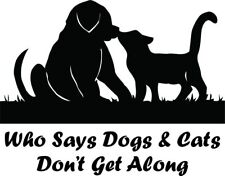 Dogs and Cats Get Along Dog Animal Room Wall Sticker Vinyl Art Decals Decor