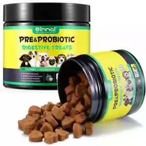 60-120 Daily PRE & PRO BIOTICS Treats Chews DOG HEALTHY DIGESTION GUT SUPPORT - Picture 1 of 9