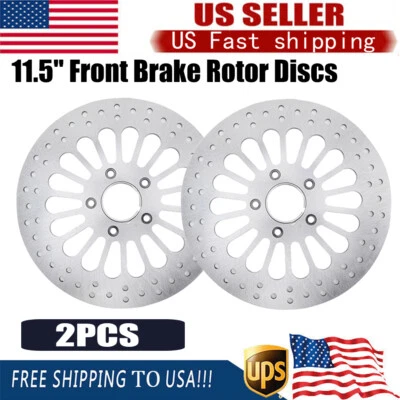 11.5in Dual Front Brake Rotor Discs Fits Harley Davidson Touring Sportster Foto 1 de 4