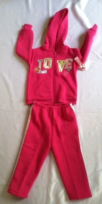 2B Real 2piece Sets Love/Heart Signs, Zip Down Sweat Shirt Jacket/Hoodie-18M — 第 1/4 张图片