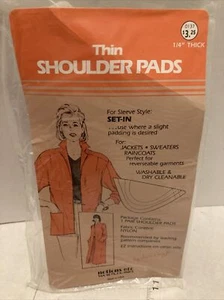 White Shoulder Shapes Pads  Ann Bozzi 1/4” Set In Notions Etc USA NIP Vintage - Picture 1 of 6
