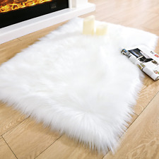 Noahas White Faux Fur Rug,Luxury Fluffy Rugs for Bedroom,2 x 3 Feet Washable Are
