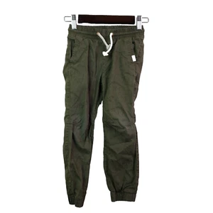 H&M Boys Size 4-5Y Green Drawstring Dinosaur Print Jogger Pants - Picture 1 of 7