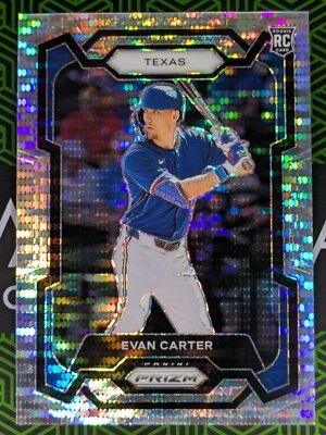 Evan Carter (RC) 2024 Panini Prizm Card #274 Rookie Pulsar Prizm 326/499 Rangers - Image 1 of 2