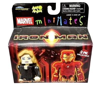 Marvel Minimates Mark III Iron Man And  Pepper Potts Figure Set Art Asylum 2008 - Image 1 of 4
