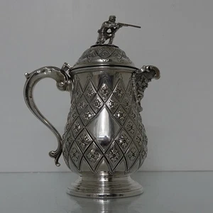 19th Jahrhundert Antik Versilbert Viktorianisch Flagon Circa 1865 - Picture 1 of 11