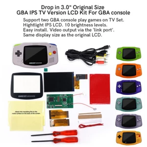 Versión de TV Drop in 3.0" 10 Niveles Brillo Kit LCD IPS + Carcasas Precortadas para GBA - Imagen 1 de 32