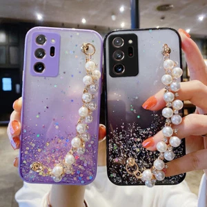 For Samsung Galaxy S22 S21 A32 A52 Note20 Glitter Bling Sparkle Pearl Case Cover - Picture 1 of 18