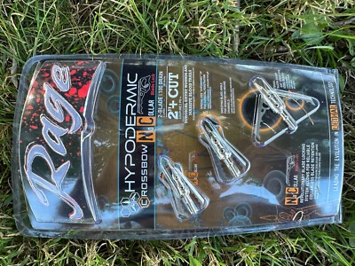 Rage Crossbow Hypodermic NC No Collar mechanical Broadheads 100 Grain  2+" Cut - Image 1 of 3