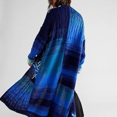 Cárdigan Suéter Free People Nuevo con Etiquetas Talla Pequeña/XS PRECIOSO Longline Maxi Cardi Foto 1 de 4