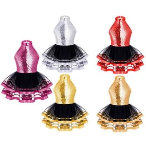 UK Kids Girls Leotard Latin Dance Dress Sequined Dancewear Sparkling Tutu Dress - Picture 1 of 68
