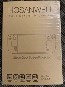 Hosanwell 2 Pack Steam Deck Screen Protector, 7 inch 9H Tempered Glass Film NEW - Picture 1 of 3