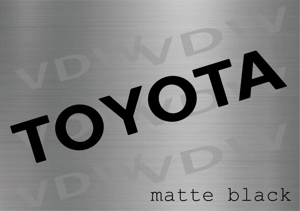TOYOTA PUERTA TRASERA NEGRO MATE Vinilo Calcomanía Adhesiva Emblema Logo Gráfico Letras Foto 1 de 4
