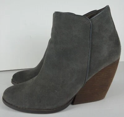 Botas al Tobillo Muy Volátiles Para Mujer Talla 10 Whitby Gris Demi Cuña Cremallera Gamuza Cuero Foto 1 de 4