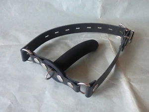LGE Devil's Finger silicone penis ball gag real leather locking strap bondage #5 - Picture 1 of 3