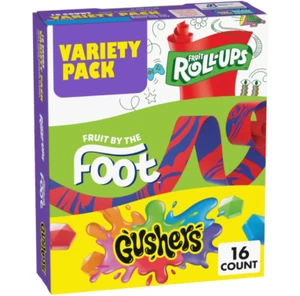 Fruit Roll-Ups Fruit by the Foot Gushers Fruit Flavored Snacks Variety Pack G... - Picture 1 of 7