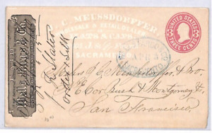 USA WELLS FARGO Postal Stationery Cover MEUSDORFER ADVERT *Sacramento* Oval PH70