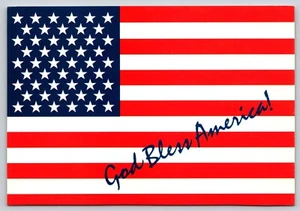Postal Dios bendiga América Bandera Estados Unidos de América Bandera Estados Unidos - Imagen 1 de 2
