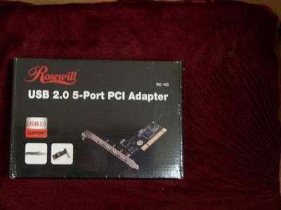 Rosewill USB 2.0 5 Port PCI Card,RC-103, NEW NIB - Image 1 of 2
